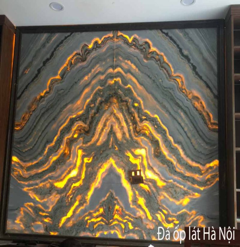 Tranh đá onyx xuyên sáng ghép đối xứng