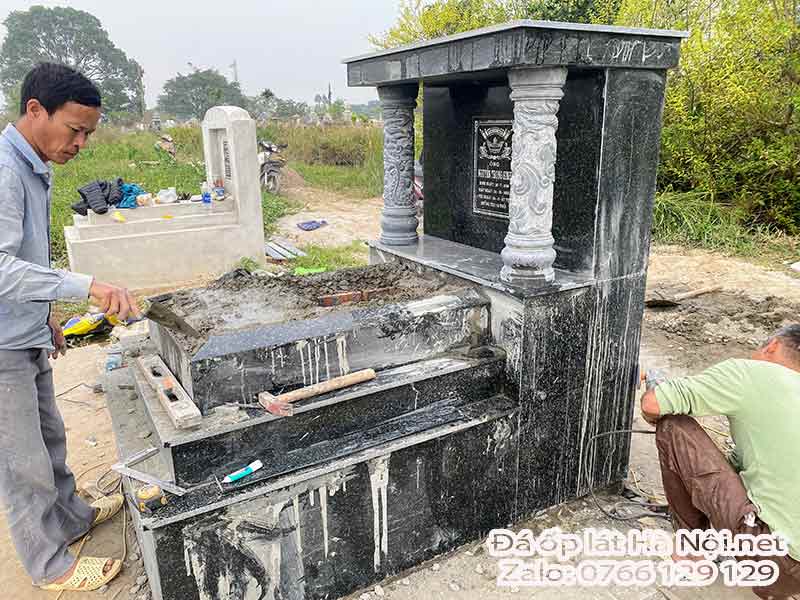 Thi công mộ đá granite tại Ứng Hòa Thi công mộ ốp đá granite